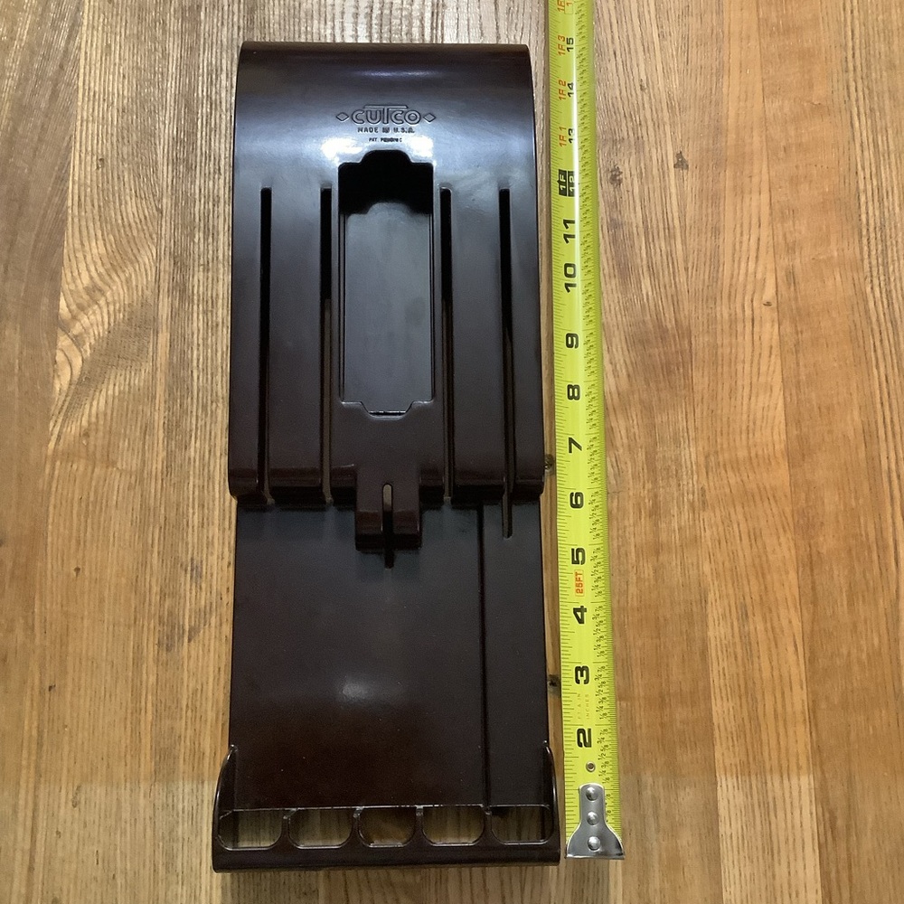 Vintage Cutco Brown 6 Slot Knife Utensil Holder Block Wall or In Drawer Bakelite - Picture 5 of 5
